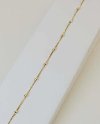 Pulseira de Veneziana com Bolinhas Banhado em Ouro 18k