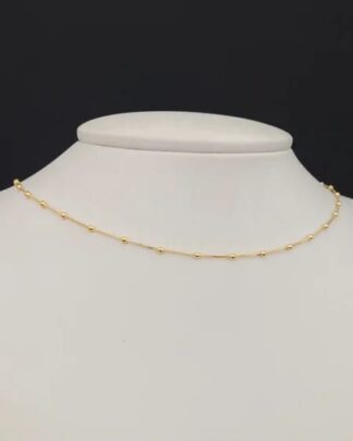 Gargantilha Veneziana com Esferas Lisas Banhada a Ouro 18k