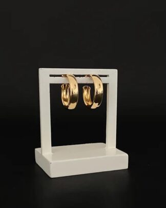 Argola Abaulada Média Banho em Ouro 18k