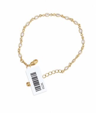 Pulseira Elos com Zircônias Navetes Banho em Ouro 18k