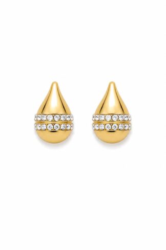 Brinco Drop Crystal Banhado a Ouro 18k