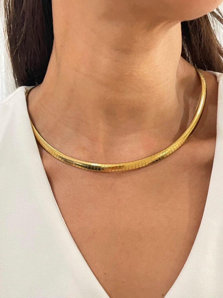 Choker Ônix Maleável Banhada a Ouro 18k