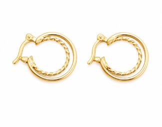 Argola Double Classic Banhado a Ouro 18k