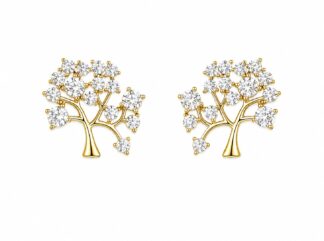 Brinco Árvore da Vida Cravejado em Zircônias - Banho a Ouro 18k
